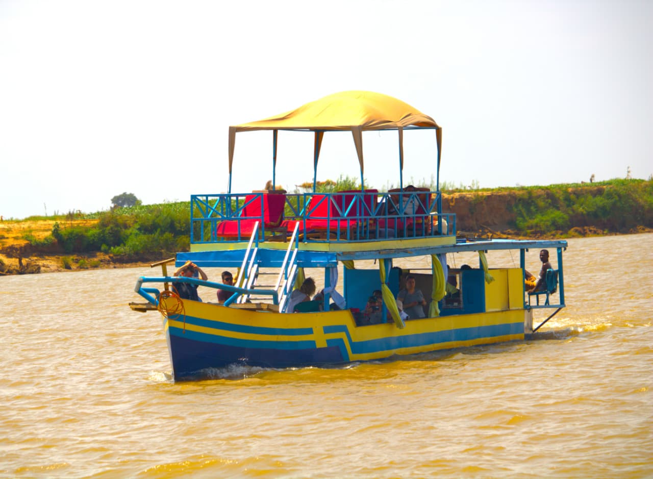 Traditional barge on the Tsiribihina River, Madagascar